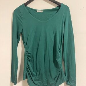 Heart and Hip Green Long-Sleeve Ruched Side Women’s Top